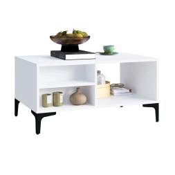 Стол журнальный Кимберли, Белый/Белый глянец